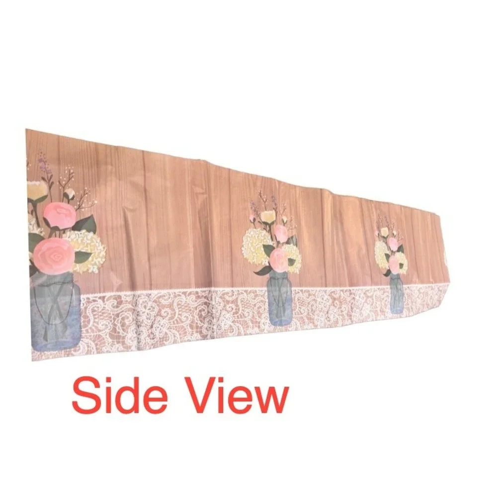 Creative Converting Floral Mason Jar Plastic Table‎ Cover 54x102 inch disposable